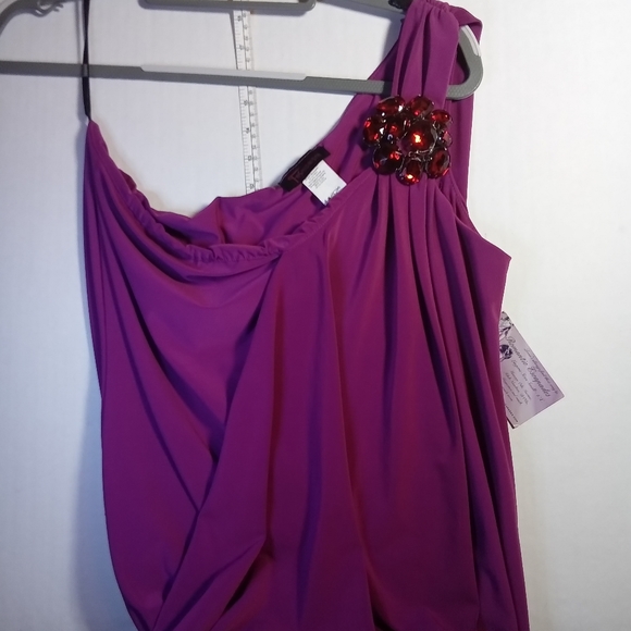 Fashionista Purple NWT Dress 3X removable Red Broach - Picture 3 of 5